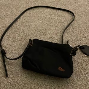 Black small purse with adjustable strap